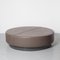 Very Large Brown Leather Pouf 1