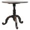 Small Antique Swedish Black Table with Tilt Top 1