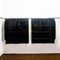 Italian Postmodern Black Lacquered Bookcases in Solid Wood, 1980s, Set of 2 3