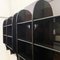Italian Postmodern Black Lacquered Bookcases in Solid Wood, 1980s, Set of 2 5