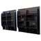 Italian Postmodern Black Lacquered Bookcases in Solid Wood, 1980s, Set of 2 1