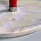 Lampada da terra moderna regolabile in metallo rosso e cromato con base in marmo di Goffredo Reggiani, Italia, anni '70, Immagine 19