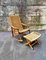 Mid-Century Modern Rocking Chair With Footstool in the Style o fHans Wegner, 1960s, Set of 2 2