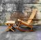 Mid-Century Modern Rocking Chair With Footstool in the Style o fHans Wegner, 1960s, Set of 2 3