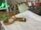 Kleine Mid-Century Tischlampe aus Messing mit grünem Shrumblack 5