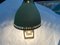 Kleine Mid-Century Tischlampe aus Messing mit grünem Shrumblack 17