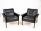 Mid-Century Black Leather Lounge Chairs Model 500 by Hans Olsen for Cs Møbler, 1960s, Set of 2 2