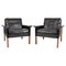 Mid-Century Black Leather Lounge Chairs Model 500 by Hans Olsen for Cs Møbler, 1960s, Set of 2 1