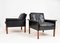 Mid-Century Black Leather Lounge Chairs Model 500 by Hans Olsen for Cs Møbler, 1960s, Set of 2 4