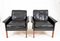 Mid-Century Black Leather Lounge Chairs Model 500 by Hans Olsen for Cs Møbler, 1960s, Set of 2 7