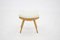 Oak Stool with Sheepskin Fabric, Czechoslovakia, 1960s, Image 2