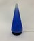 Lámpara de mesa vintage en forma de cono de vidrio azul, años 70, Imagen 3