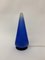 Vintage Blue Glass Cone Table Lamp, 1970s 1