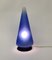 Vintage Blue Glass Cone Table Lamp, 1970s 6