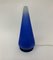 Lámpara de mesa vintage en forma de cono de vidrio azul, años 70, Imagen 5