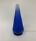 Vintage Blue Glass Cone Table Lamp, 1970s 5