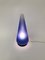 Vintage Blue Glass Cone Table Lamp, 1970s 7