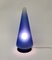 Vintage Blue Glass Cone Table Lamp, 1970s 4