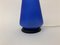Lámpara de mesa vintage en forma de cono de vidrio azul, años 70, Imagen 9