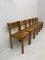 Pine Wood Dining Chairs, 1970s, Set of 6 4