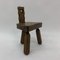 Brutalist Solid Wood Childrens Chair, 1970s 8