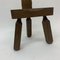 Brutalist Solid Wood Childrens Chair, 1970s 5