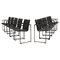 Chairs in Black Metal with Grey Fabric Frame by Burkhard Vogtherr for Arco, Set of 10, Image 1