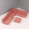 Pink Modular Togo Sofa and Footstool by Michel Ducaroy for Ligne Roset, Set of 5 4