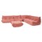 Pink Modular Togo Sofa and Footstool by Michel Ducaroy for Ligne Roset, Set of 5 1