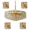 Palazzo Wall Lights in Brass & Glass by J.T. Kalmar, Set of 5 1