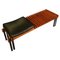 Vintage Teak Bench in Lacquered Metal, Italy, 1960s, Image 1