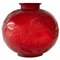 Vase Poisson en Verre Rouge par Lalique 1