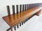 Mid-Century Modern Italian Wooden Slatted Suspended Shelf, 1960s 5