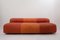 Modernes italienisches Mid-Century Sofa in Orange mit Fußhocker von Arflex, 1970er, 2er Set 7