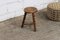 Vintage French Wooden Milking Stool or Plant Stand 6