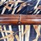 Butaca italiana Mid-Century moderna de bambú y tela, años 80, Imagen 13