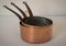 Antique Copper and Iron Handled Saucepans, Set of 3 1
