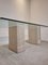 Italian Dining Table in Travertine with Glass Top, 1970s 7