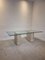 Italian Dining Table in Travertine with Glass Top, 1970s 2
