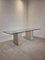 Italian Dining Table in Travertine with Glass Top, 1970s 1