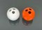 Italian Bowling Ball Vases in Orange and White Ceramic by Il Picchio, 1970s, Set of 2, Image 4