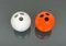 Italienische Bowling Ball Vasen aus Keramik in Orange & Weiß von Il Picchio, 1970er, 2er Set 4