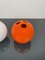 Italienische Bowling Ball Vasen aus Keramik in Orange & Weiß von Il Picchio, 1970er, 2er Set 5