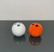 Italian Bowling Ball Vases in Orange and White Ceramic by Il Picchio, 1970s, Set of 2 3