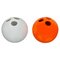 Italian Bowling Ball Vases in Orange and White Ceramic by Il Picchio, 1970s, Set of 2 1