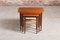 Mid-Century Danish Nesting Tables in Teak with Rattan Magazine Shelf, Image 2