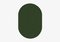 Dark Green Oval Plain Rug from Marqqa 1