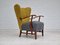 Danish Relax Wool Fabric & Oak Armchair, 1950s 1