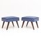 Mid-Century Italian Stools in Blue, Set of 2 1