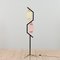 Italian Geometric Floor Lamp with 2 Painted Glass Shades, 1960s 1